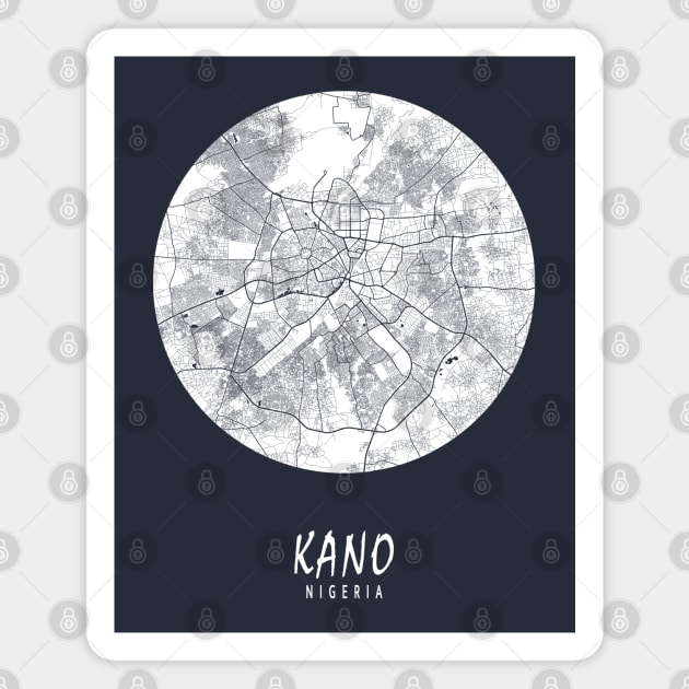 Kano, Nigeria City Map - Full Moon Magnet by deMAP Studio